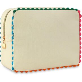 حقيبة مكياج من القماش للنساء، حقيبة مستحضرات تجميل لطيفة على شكل رف قوس قزح، منظم أدوات الزينة أثناء السفر، للاستخدام اليومي، الشاطئ وهدية لصديقتك in Kuwait