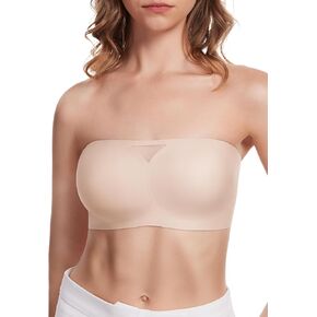 HBselect Strapless Bras for Women Seamless Non-Slip Silicone Padded Bandeau Bra Comfort Wireless Tube Top Bralette in Kuwait