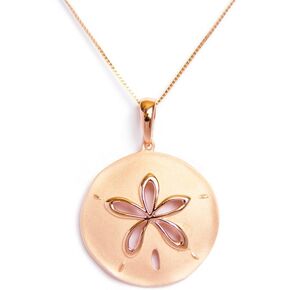 قلادة الدولار الرملي المصنوعة من الفضة الإسترليني المطلية بالذهب الوردي (L) مع سلسلة صندوقية مقاس 18 بوصة in Kuwait