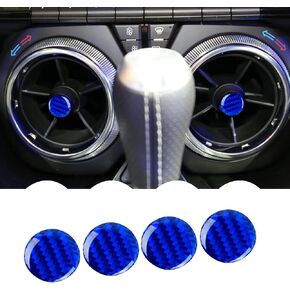 RUIANTE متوافق مع ملحقات داخلية لمنفذ مكيف الهواء من ألياف الكربون لوحدة التحكم المركزية لسيارة Camaro 2015 2016 2017 2018 2019 2020 2021 (4 قطع أزرق) in Kuwait