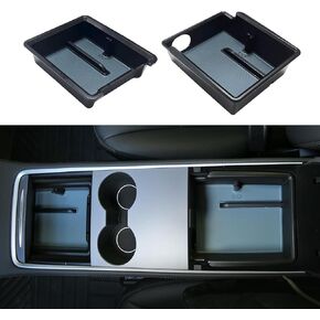 صينية تنظيم وحدة التحكم المركزية متوافقة مع طراز Tesla 3/Y 2023 2022 2021 فتحة صندوق تخزين مركزي لملحقات سيارة Tesla صندوق تخزين درج مخفي (قطعتان شفافتان) in Kuwait