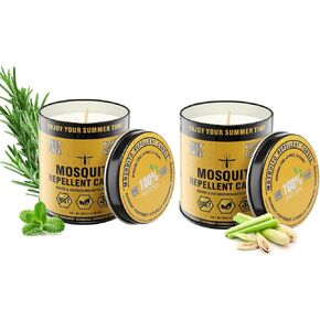 Mosquito Repellent Candle – Plant-Based Essential Oils with Citronella, Lemongrass & Rosemary – Outdoor Use in Saudi Arabia