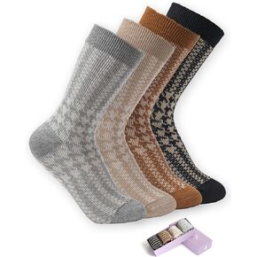 Thin Merino Wool Crew Socks for Women-Warm Soft Cute Boot Socks, Casual Gift, 4 Pairs(Size 5-10) in Saudi Arabia
