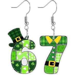 67 Earrings for Women,ST Patricks Day Accessories,2026 ST Patricks Earrings for Her,Easter Basket Essentials in Kuwait