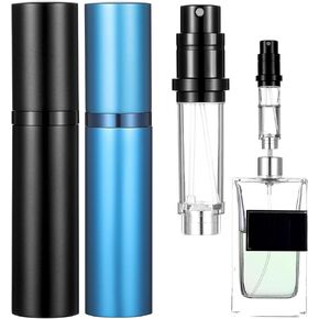 2 Pcs Mini Refillable Perfume Atomizer, Portable Travel Perfume Refillable Bottle Leakproof Empty Cologne Dispenser 5ml Perfume Spray Bottle Refill Pump Case for Traveling and Outgoing in Kuwait