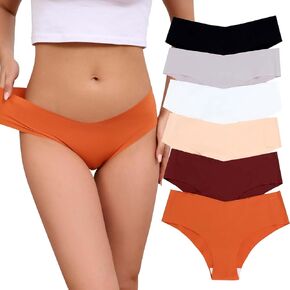 Seamless Underwear Women No Show Panties Soft Stretch Invisible Hipster Bikini Briefs V Cut Breathable Multicolor in Saudi Arabia