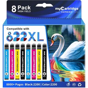 myCartridge SUPRINT Remanufactured Ink Cartridge Replacement for Epson 822XL Ink Cartridges Combo Pack 822 XL Works with Workforce Pro WF-3820 WF-3823 WF-4820 WF-4830 WF-4833 WF-4834 Printers (8 Pack) in Kuwait