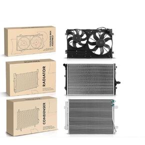 Replacement Parts for 3× Radiator&AC Condenser&Dual Cooling Fan Kit for Volkswagen Passat 06-08 Mod-A58PP-96150 in Kuwait