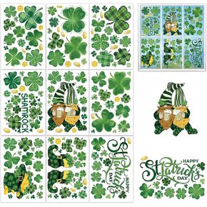 St Patricks Day Window Clings for Glass,Shamrock Stickers, Double Sided Static Decals, Reusable Irish Decor for Home Storefront Party Style C in Saudi Arabia