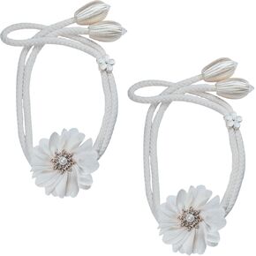 ستائر على شكل زهرة، قطعتان من الستائر اللطيفة المنسوجة يدويًا على طراز مزرعة بوهو لديكور المنزل والمكتب والفندق والخارج (رمادي) in Kuwait