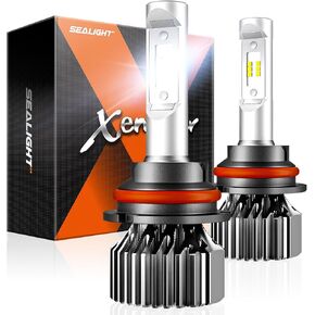SEALIGHT H13/9008 LED Light Bulbs Hi/Low Beam, 10X Super Brighter, 1:1 Halogen Size, 6500K Cool White, 70,000Hrs Long Service Life with Cooling Fan, Plug and Play, Pack of 2 in Kuwait