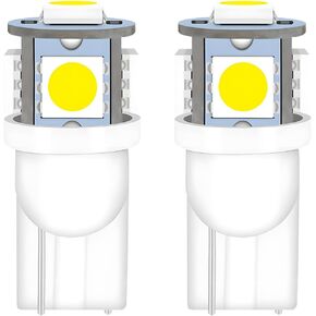 194 LED Light Bulbs, 5SMD 5050 Chips Tag Lights, 12V 6000K White Wedge Base Bulb, 168 T10 2825 LED Replacement Bulbs for Car Interior Dome Map Door Courtesy License Plate Lights Lamp (2PCS) in Kuwait