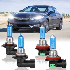 Fit for Honda Accord 2013 2014 2015 2016 2017 2018 & 2008-2012 Coupe High Performance Halogen Headlight Bulbs,9005 High Beam + H11 Low Beam Headlamp Replacement Bulbs Kit, Plug and Play,Pack of 4 in Kuwait