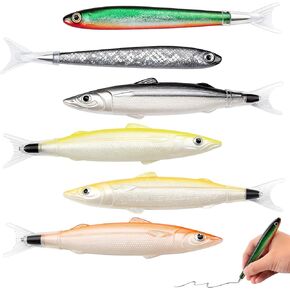 6 Pcs Cute Fish Pens, Unique Fish Shape Novelty Ballpoint Pens with Blue Ink, Creative Ocean Themed Writing Pens for School, Office, Gifts (Assorted Colors) in Kuwait