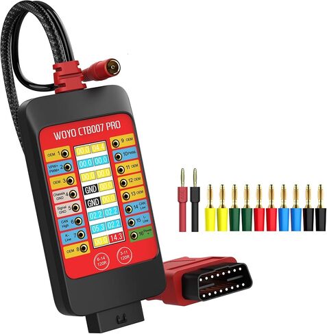 صندوق اختراق WOYO CTB007 PRO 12V/24V obd2 مع شاشة LCD 16PIN Vrms، صندوق اختبار CAN مع 120Ω مدمج لأداة اختبار ECU على المقعد، كابل تمديد 27 بوصة in Kuwait