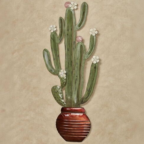 Touch of Class Desert Blooms Cactus Wall Art Green 16" Wx1.5 Dx36 H in Saudi Arabia