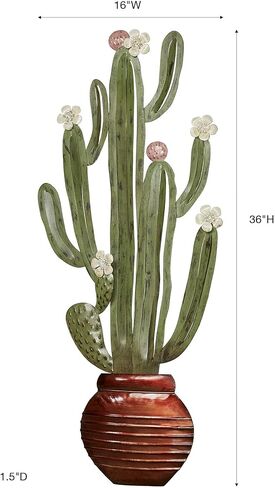 Touch of Class Desert Blooms Cactus Wall Art Green 16" Wx1.5 Dx36 H in Saudi Arabia