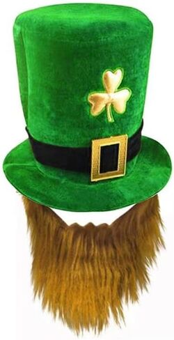 5PCS St. Patrick's Day set includes: a shamrock hat, tie, fake beard, shamrock necklace, bracelet, and shoulder strap.St. Patrick's Day accessories for men, women and kids in Saudi Arabia