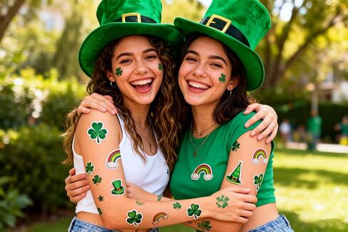 5PCS St. Patrick's Day set includes: a shamrock hat, tie, fake beard, shamrock necklace, bracelet, and shoulder strap.St. Patrick's Day accessories for men, women and kids in Saudi Arabia