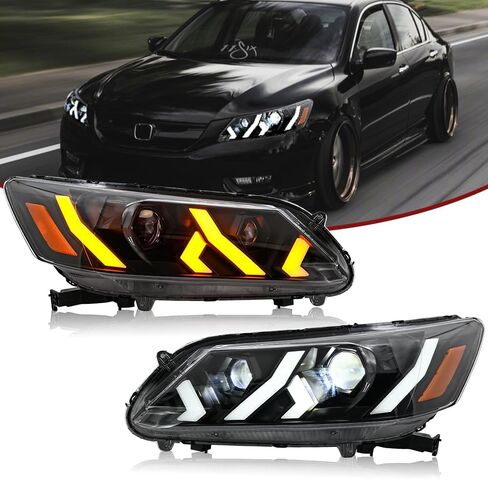 New Headlamp Compatible with Honda Accord 4-dr LX Touring Hybrid EX EX-L Sport Sedan 2013 2014 2015 Headlights for 9th Gen Accord 2013-2015 Front Head Lamps,1 Pair in Saudi Arabia