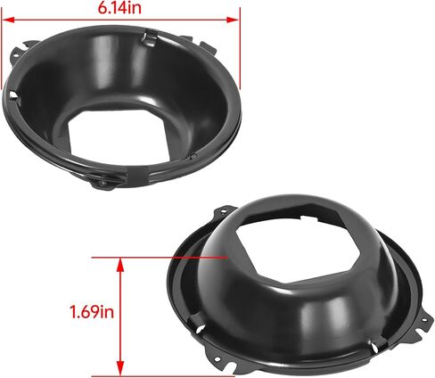 HECASA 4 PCS Headlight Buckets Compatible with 1964-1972 Chevrolet Chevy Chevelle/El Camino/Impala 1966-1970 Pontiac GTO/LeMans/Tempest Headlamp Molding Steel Electrophoresis Black in Saudi Arabia