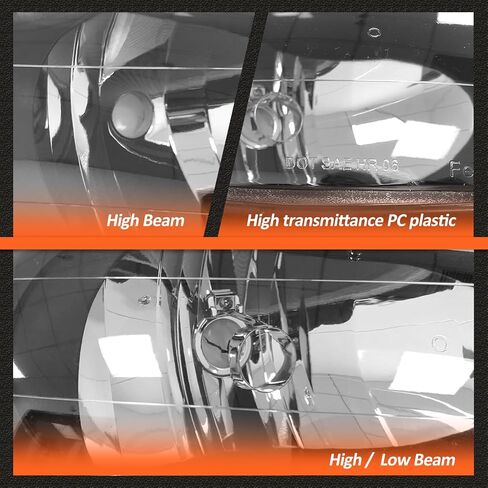 Headlight Assembly for 1998-2002 Chevy Camaro compatible with 1998 1999 2000 2001 2002 Chevy Camaro Clear Lens Black Housing Clear Reflector Headlamp Replacement Left and Right in Kuwait