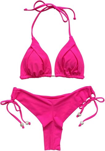 Milumia Women's 2 Piece Bikini Set Triangle Halter Tie Side Swimsuit Cheeky Bathing Suits in Saudi Arabia