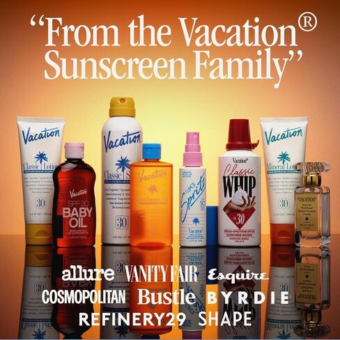 شمعة معطرة بعطر VACATION من Vacation Sunscreen - جوز الهند والفانيليا، شمع الصويا الفاخر، حرق لمدة 50 ساعة، هدية عطر منزلية فاخرة، تصميم وتركيبة معززة، 6 أونصة in Kuwait