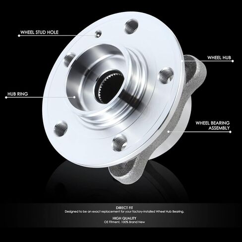 Auto Dynasty Factory Style Front Wheel Bearing Hub Assembly Compatible with Volvo XC90 2003-2014, Driver or Passenger Side, Bare Steel in Saudi Arabia