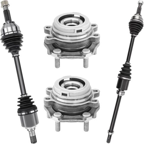AutoShack Front CV Axle Shaft Left & Right + Wheel Hub Bearing Assemblies with ABS Replacement for 2007-2012 Nissan Altima 4-PC Kit in Saudi Arabia
