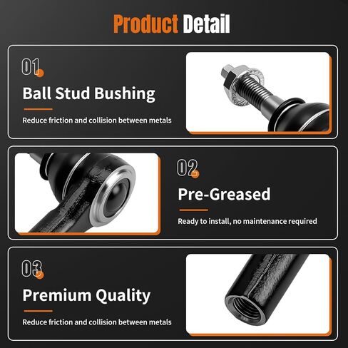 LCWRGS Front Outer Tie Rod Ends Fits for Chevrolet Equinox 2010-2017, GMC Terrain 2010-2017, Cadillac SRX 2010-2016, ES800640-2pcs in Saudi Arabia