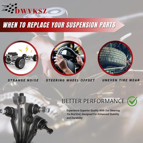 Tie Rods Inner and Outer Complete Kit - 4PC Inner and Outer Steering Tie Rod End Set Dwvksz for Honda CR-V 2.4L 2007-2011 in Kuwait