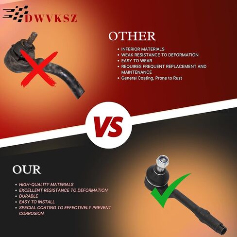 Tie Rods Inner and Outer Complete Kit - 4PC Inner and Outer Steering Tie Rod End Set Dwvksz for Honda CR-V 2.4L 2007-2011 in Kuwait