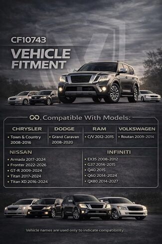 CF10743 Cabin Air Filter for Smooth Airflow & H11-Grade Filtration, Fit for Dodge Grand Caravan 2008-2020, for Chrysler Town & Country 2008-2016, Armada Titan QX50 - Skyblue Composite Media in Kuwait