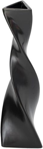 Black Ceramic Small Bud Vase Single Stem Flower Vases Twist Designed Floral Holder Bottles for Centerpiece Home Office Table Decorations in Kuwait