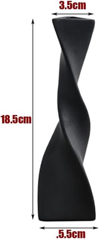 Black Ceramic Small Bud Vase Single Stem Flower Vases Twist Designed Floral Holder Bottles for Centerpiece Home Office Table Decorations in Kuwait