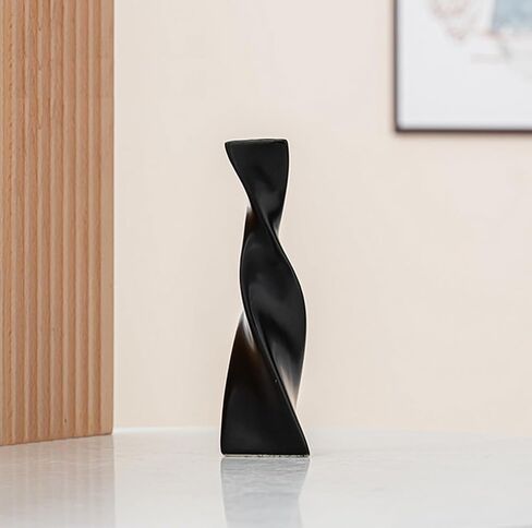 Black Ceramic Small Bud Vase Single Stem Flower Vases Twist Designed Floral Holder Bottles for Centerpiece Home Office Table Decorations in Kuwait