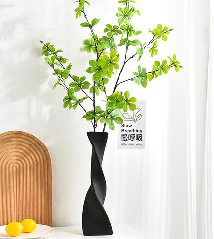 Black Ceramic Small Bud Vase Single Stem Flower Vases Twist Designed Floral Holder Bottles for Centerpiece Home Office Table Decorations in Kuwait