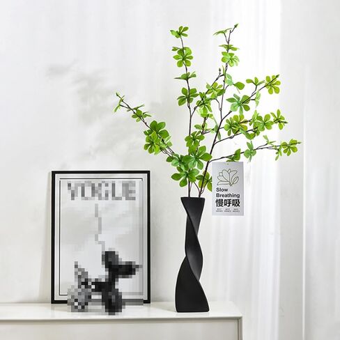 Black Ceramic Small Bud Vase Single Stem Flower Vases Twist Designed Floral Holder Bottles for Centerpiece Home Office Table Decorations in Kuwait