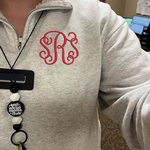 POPPOP مخصص Monogram ربع الرمز البريدي البلوز، شخصية الأحرف الأولى السترة للنساء، مريحة مطرزة نصف الرمز البريدي سترة، عارضة الصوف أعلى، مخصص اسم الرسالة هدية in Kuwait