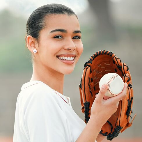 أقراط بيسبول من الفضة الإسترليني عيار 925 - أقراط صغيرة بظهر مسطح مع بطاقات رياضية تحت عنوان مجوهرات لمحبي البيسبول هدايا للنساء وأمها وزوجتهها وصديقتها Bestie‌ أمي أساسيات عيد الفصح وأعياد الميلاد والذكرى السنوية للتخرج‌ in Kuwait