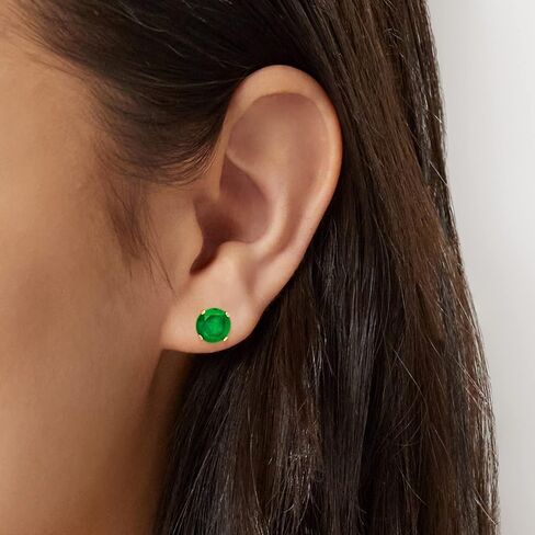 Ross-Simons 3.00 ct. t.w. Emerald Martini Stud Earrings in 10kt Yellow Gold in Saudi Arabia