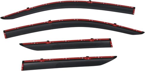 IKON MOTORSPORTS，Window Visor Compatible with 2017-2022 Toyota C-HR, Injection Polycarbonate with Black Chrome Trim 4PCS Wind Deflector Rain Guard Shade, 2018 2019 2020 in Saudi Arabia
