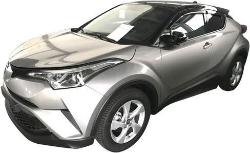 IKON MOTORSPORTS，Window Visor Compatible with 2017-2022 Toyota C-HR, Injection Polycarbonate with Black Chrome Trim 4PCS Wind Deflector Rain Guard Shade, 2018 2019 2020 in Saudi Arabia