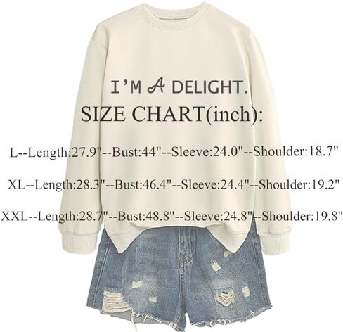 I'm A Delight Sweatshirt for Women,Funny Saying Crewneck Pullover Letter Print Long Sleeve Top Sarcastic Saying Shirt in Saudi Arabia