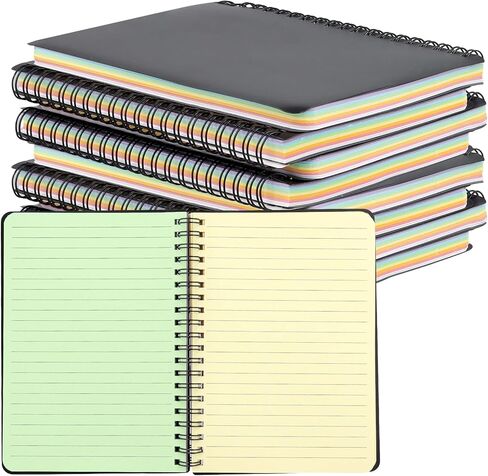 JAPCHET 12 Pack 5 x 7 Inch Spiral Notebooks, Colored Paper Notebook, 100 Sheets Neon Colored Lined Paper Perforated Notebook for Home, Office in Saudi Arabia