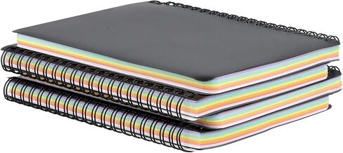 JAPCHET 12 Pack 5 x 7 Inch Spiral Notebooks, Colored Paper Notebook, 100 Sheets Neon Colored Lined Paper Perforated Notebook for Home, Office in Saudi Arabia