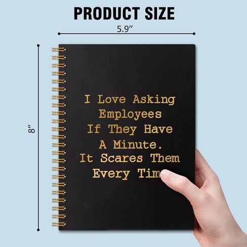 I Love Asking Employees Gold Foil Hardcover 160 Pages Spiral Notebooks, Inspirational Gift for HR, Funny Human Resources Gifts, Leaving Thank You Gift for HR Worker, Christmas Office Gift in Saudi Arabia