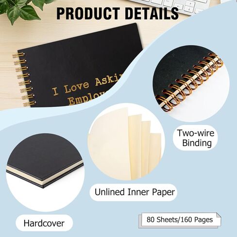 I Love Asking Employees Gold Foil Hardcover 160 Pages Spiral Notebooks, Inspirational Gift for HR, Funny Human Resources Gifts, Leaving Thank You Gift for HR Worker, Christmas Office Gift in Saudi Arabia