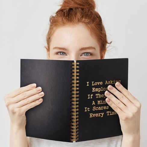 I Love Asking Employees Gold Foil Hardcover 160 Pages Spiral Notebooks, Inspirational Gift for HR, Funny Human Resources Gifts, Leaving Thank You Gift for HR Worker, Christmas Office Gift in Saudi Arabia